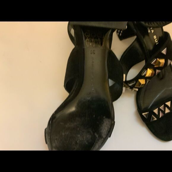 Barbara Bui Sandal Studded and Black suede Leather Heels Size: 36 - Picture 8 of 11